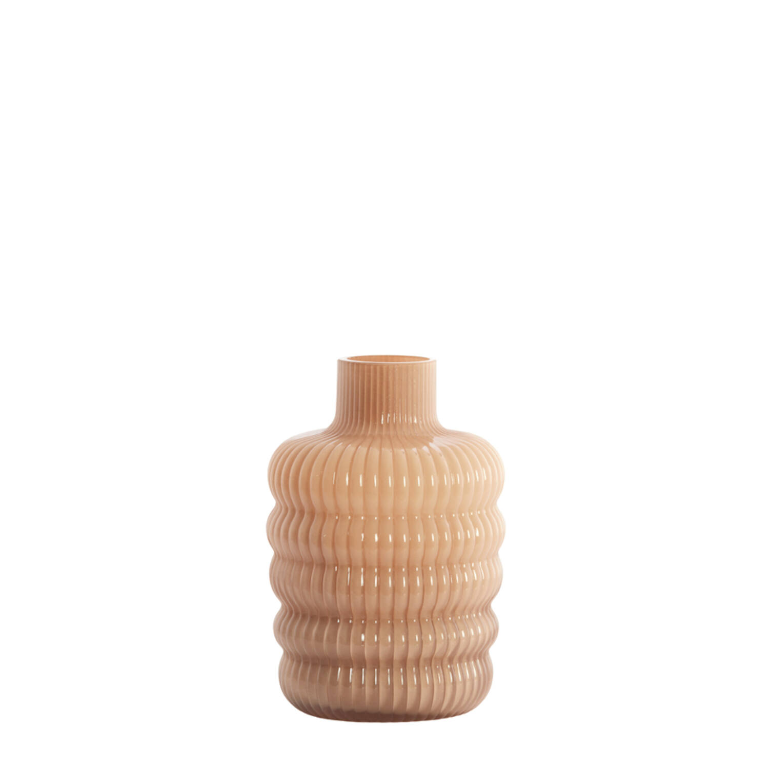 Vaas Ø13,5x20,5 cm LUNETTE glas karamel