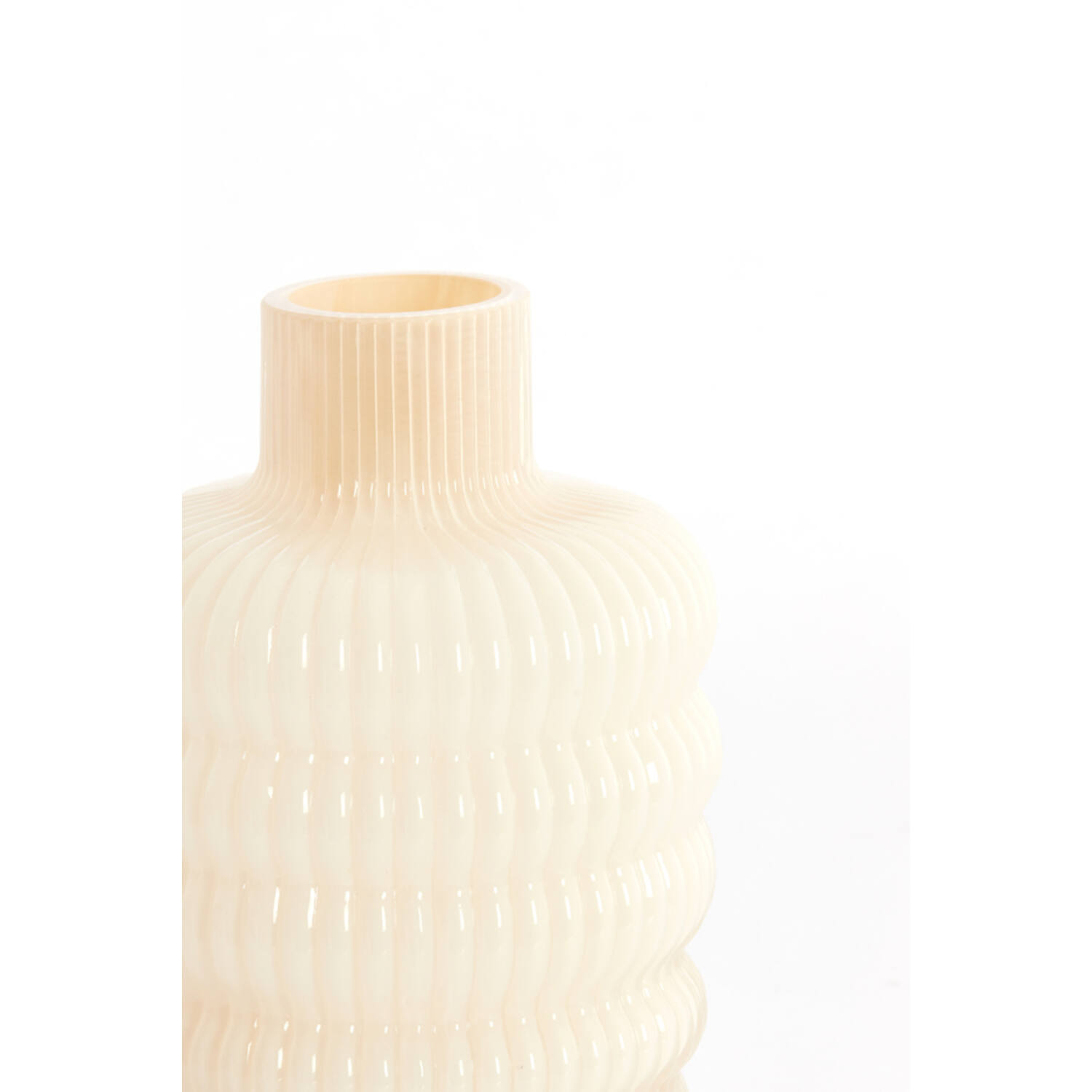 Vasija Ø15,5x30 cm LUNETTE vidrio crema