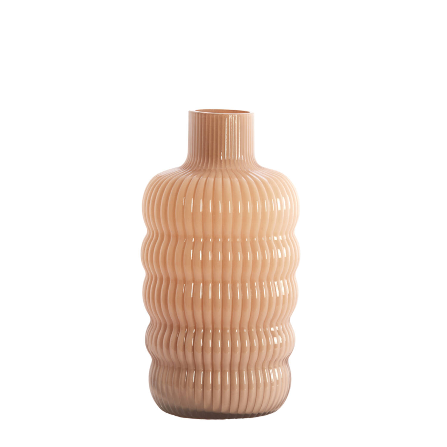 Vaas Ø15,5x30 cm LUNETTE glas karamel