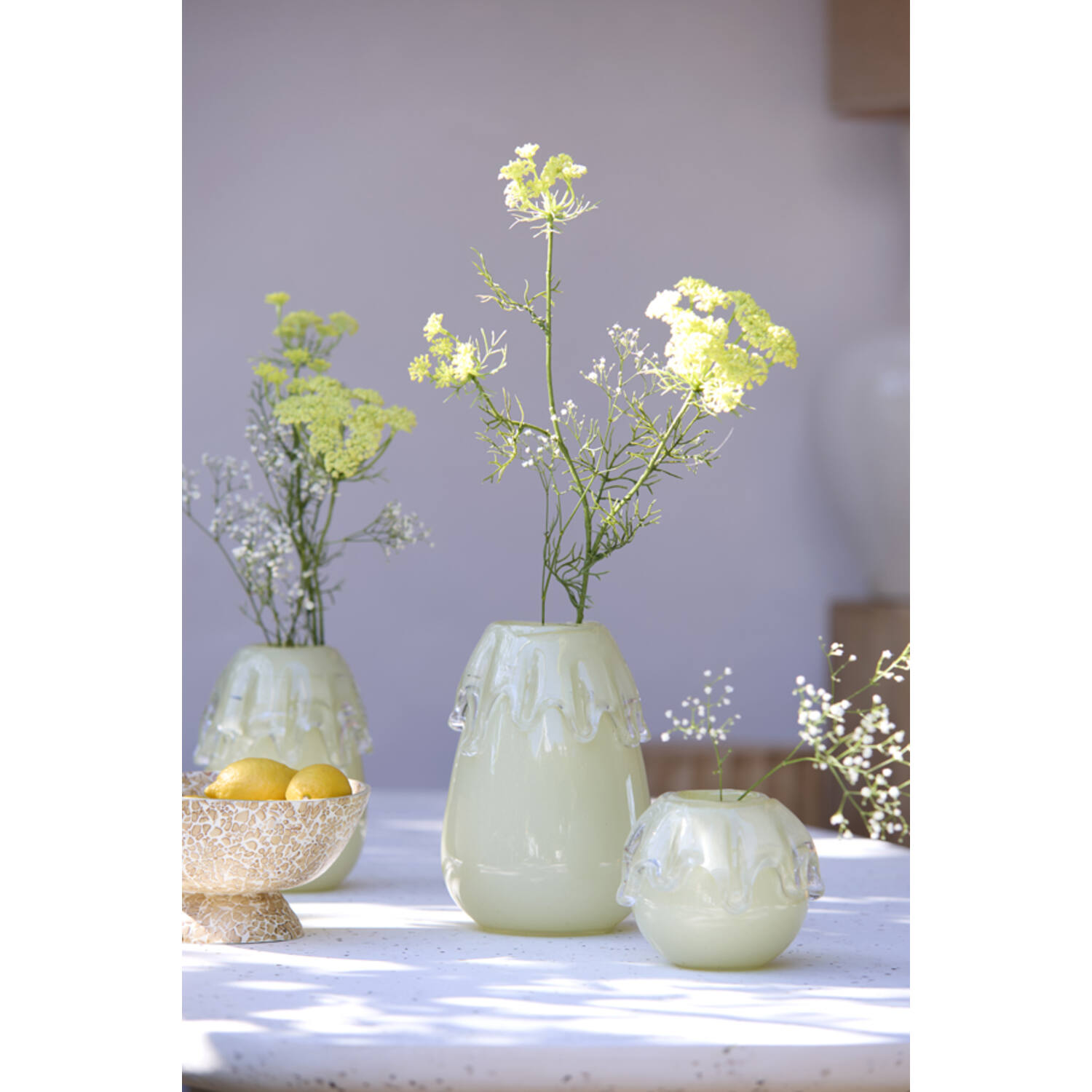 Vase Ø19,5x26,5 cm LYSIRA glass light yellow