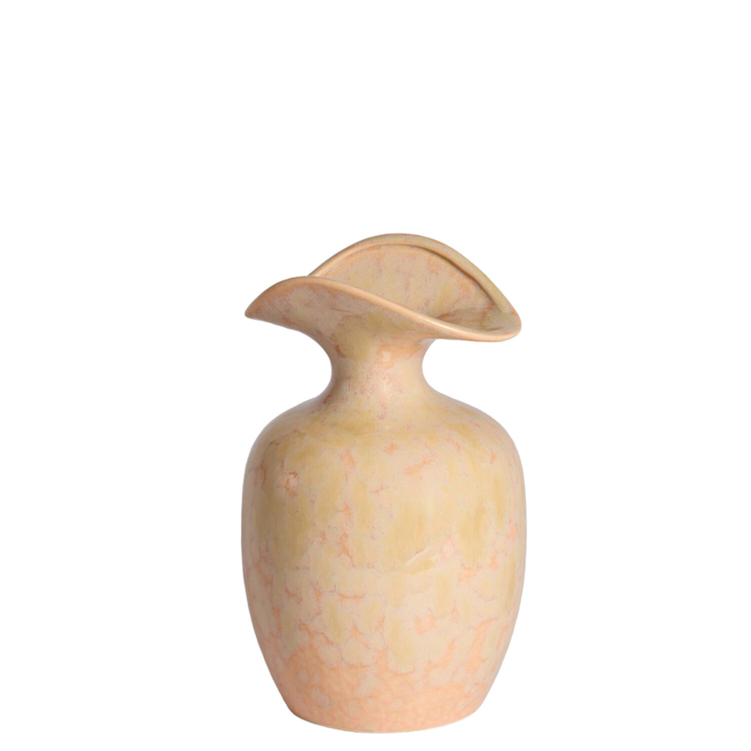 Vase deco 17x16x28 cm MARILLO ceramics light peach