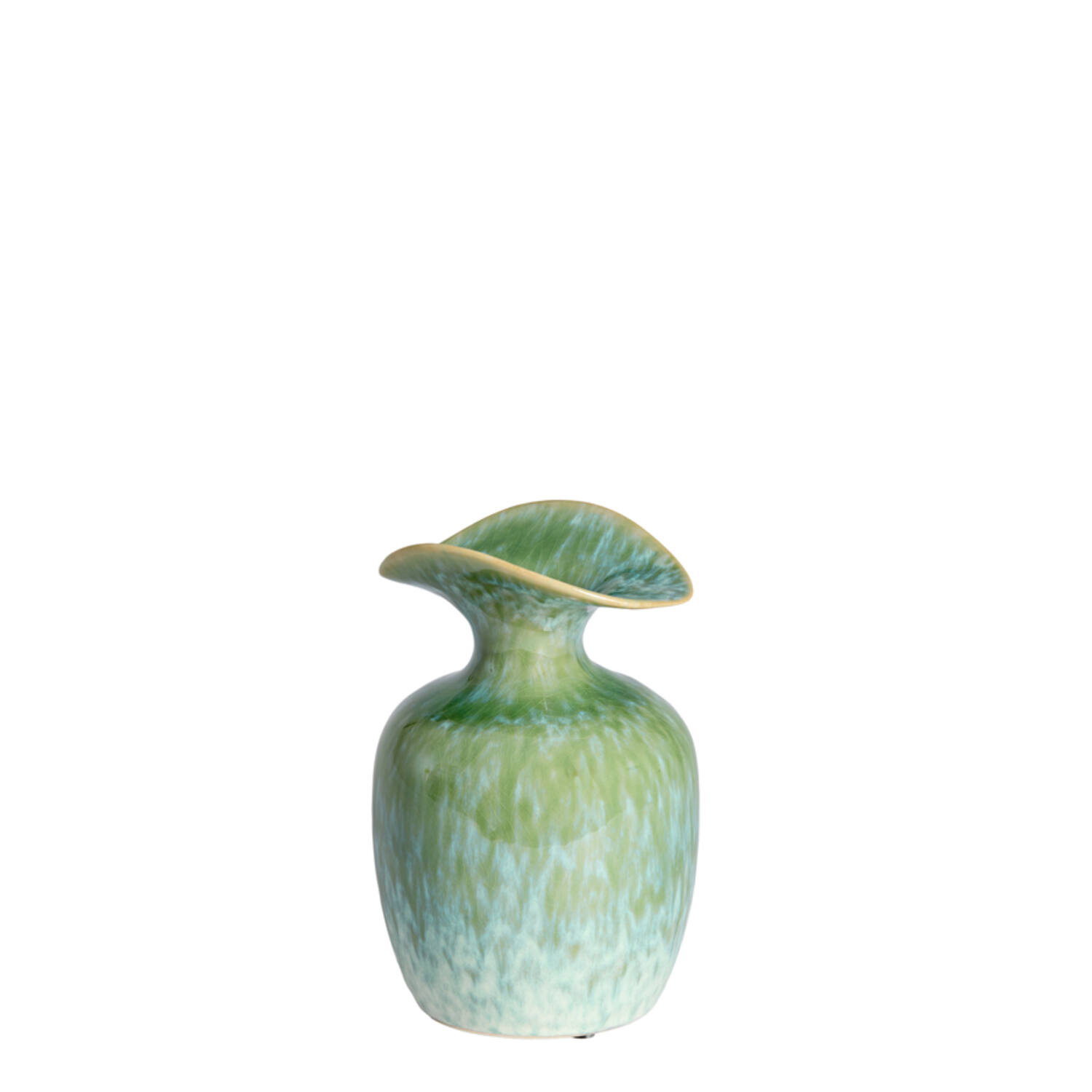 Vase deco Ø14x21 cm MARILLO ceramics green+light blue