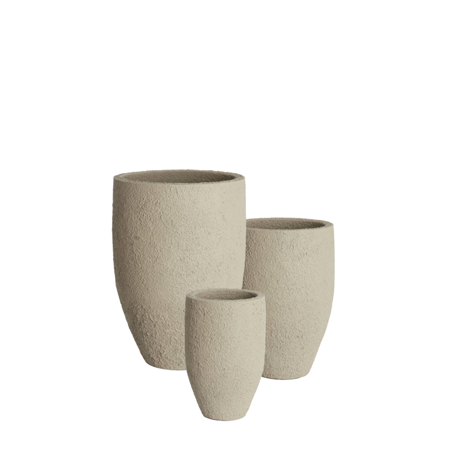 Pot deco S/3 Ø30x46+Ø40x55+Ø52x71 cm SIROLO sand