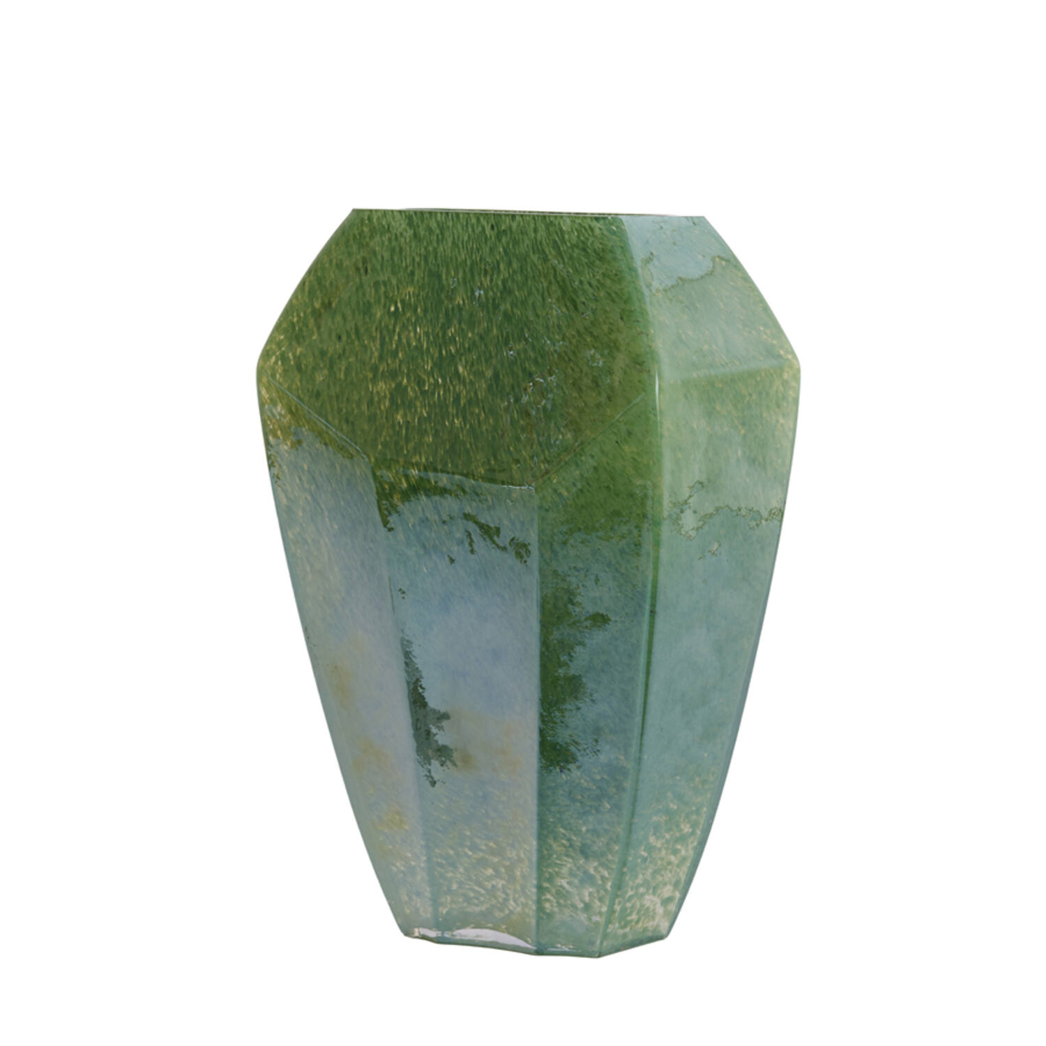 Vase 30x16x44,5 cm VIONNA glass dark green lustre