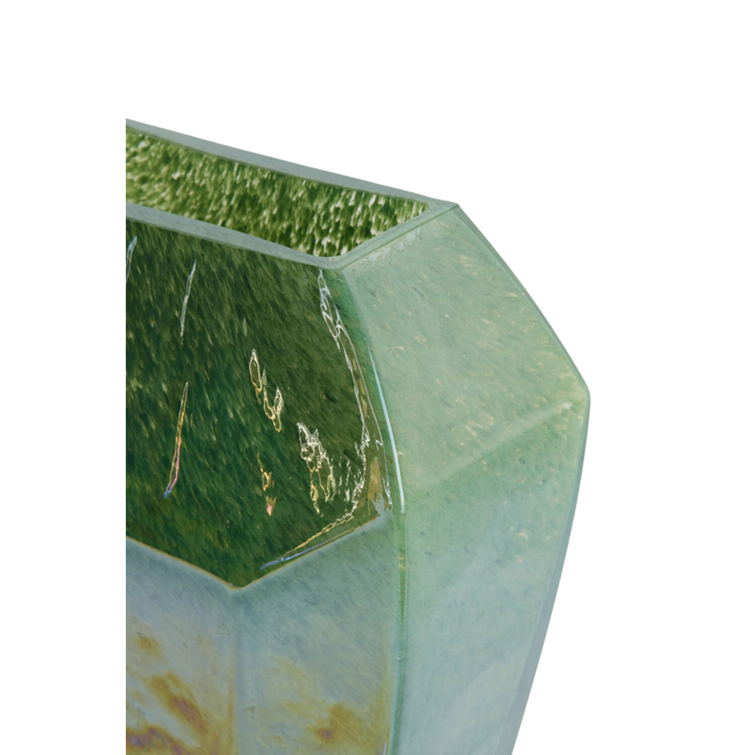 Vase 30x16x44,5 cm VIONNA glass dark green lustre