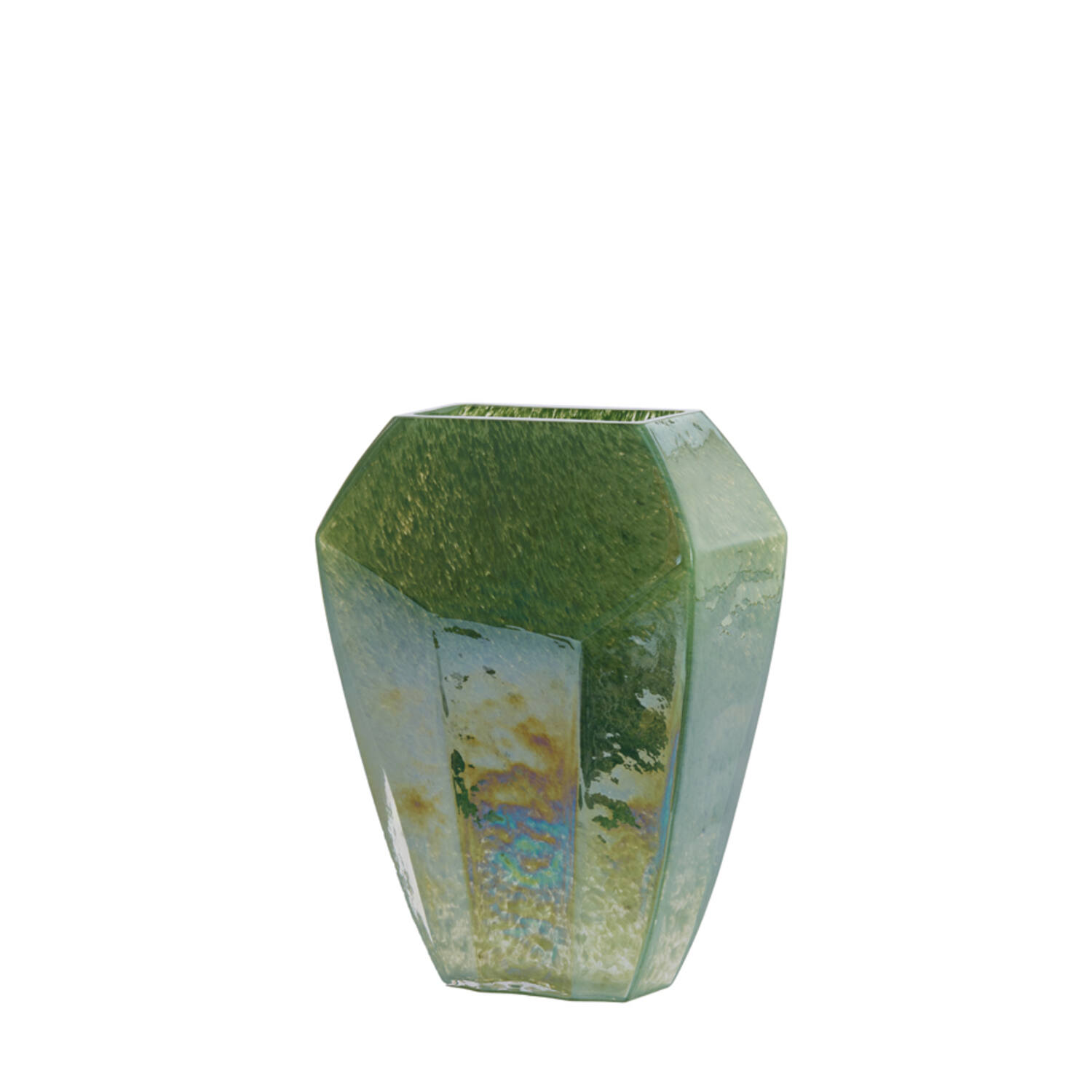 Vase 25x12,5x33,5 cm VIONNA glass dark green lustre