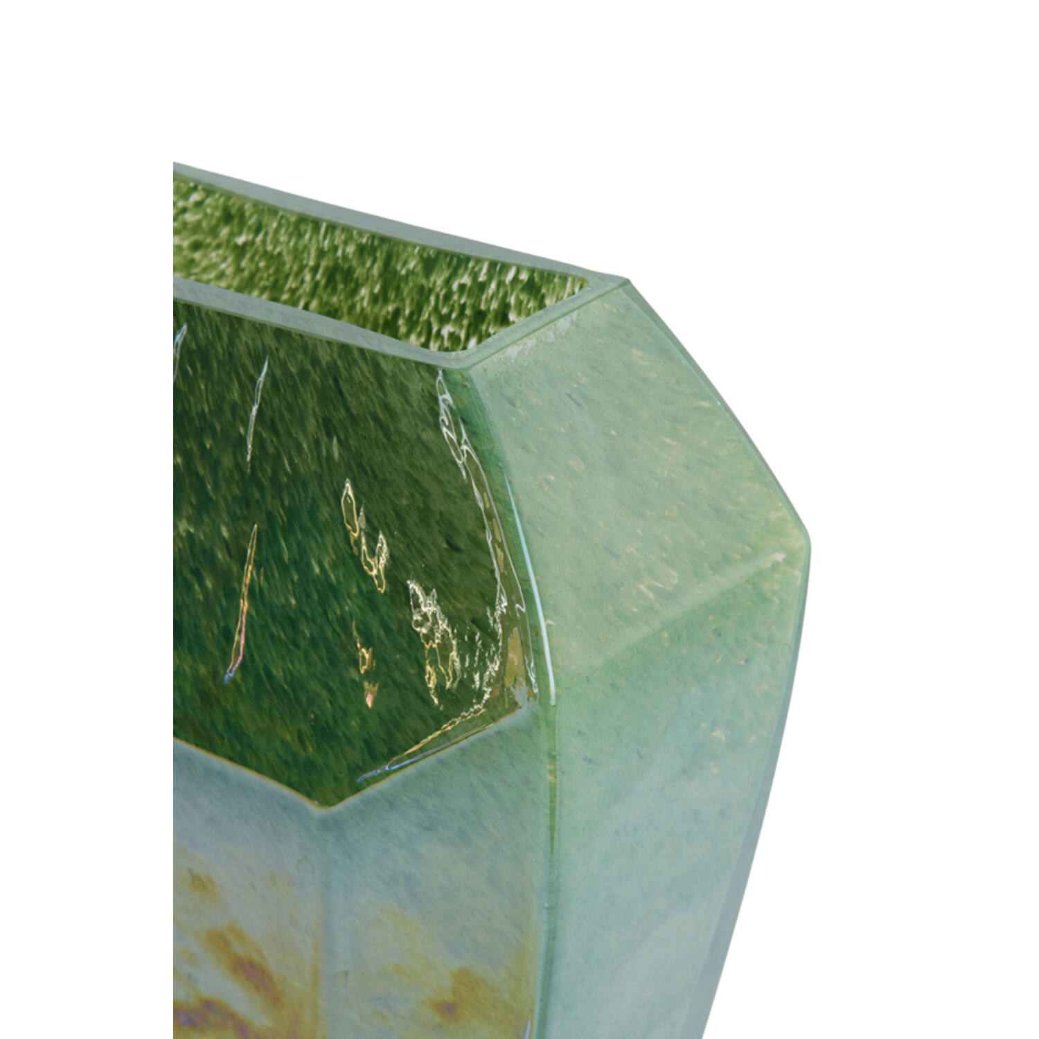 Vase 25x12,5x33,5 cm VIONNA glass dark green lustre
