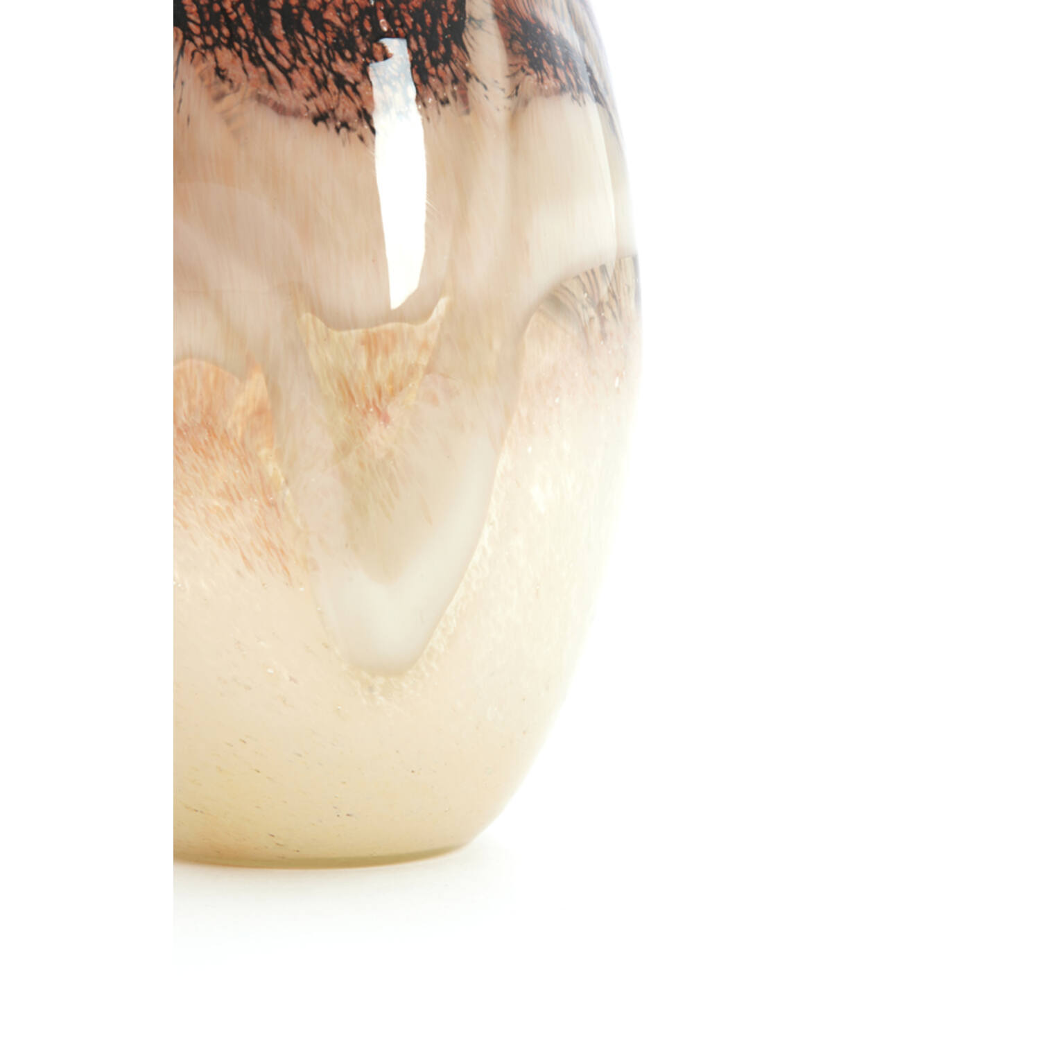 Vase Ø18x32 cm JORIEN glass red+taupe