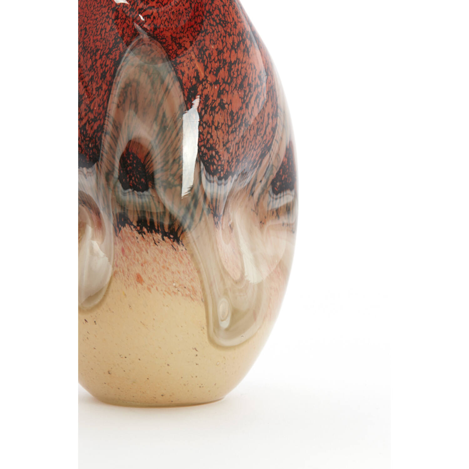Vase Ø14,5x25 cm JORIEN glass red+taupe