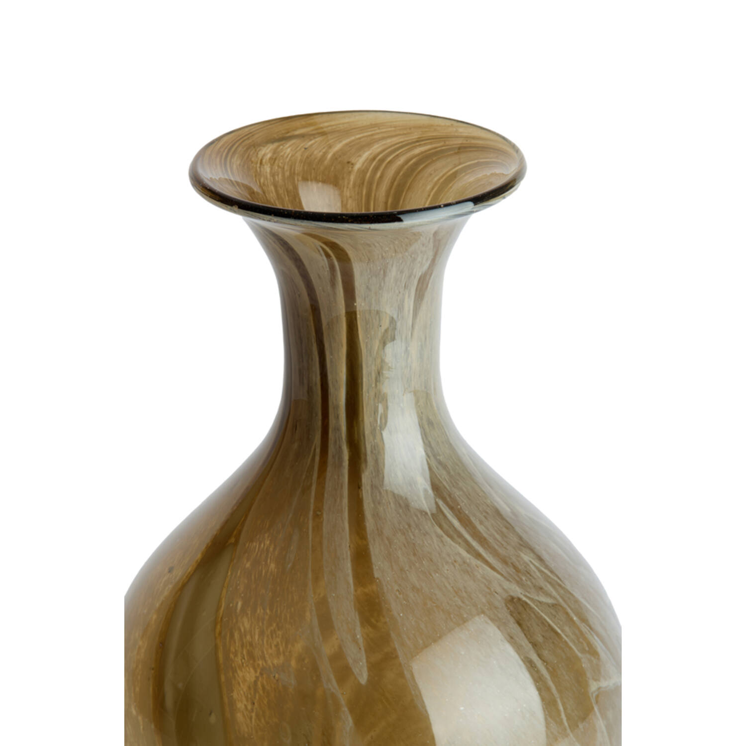 Vase Ø19x40 cm JORVEN glass taupe+olive green