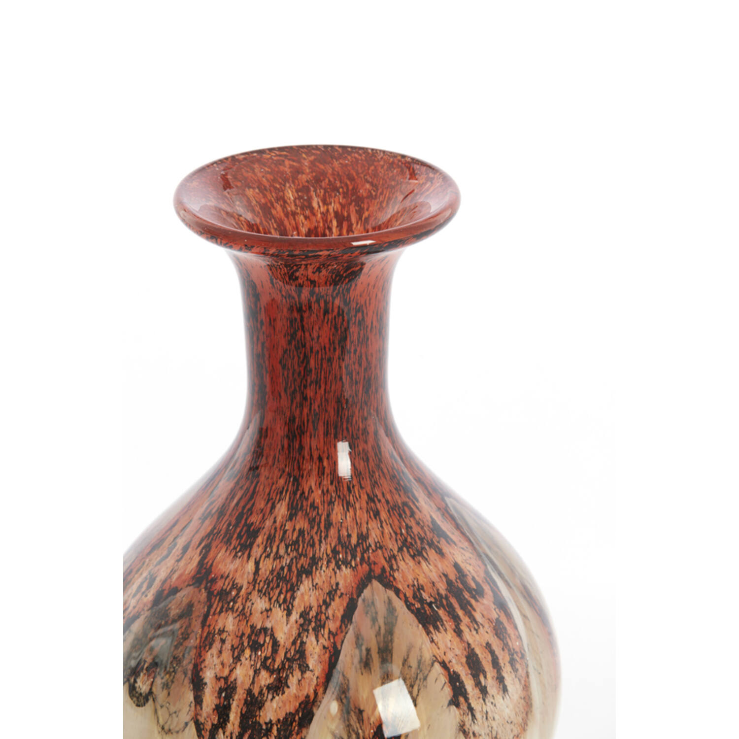 Vase Ø19x40 cm JORVEN glass red+taupe
