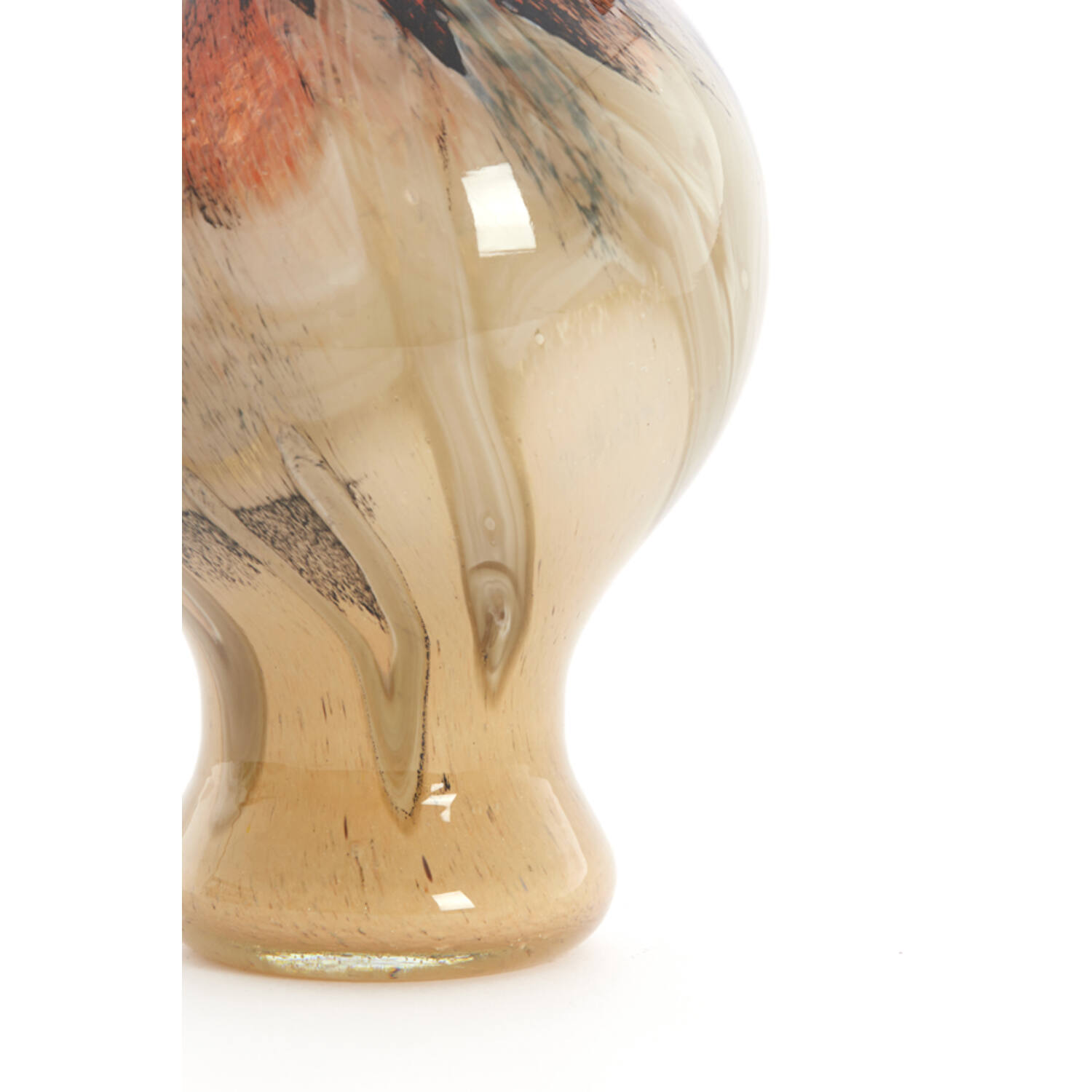 Vase Ø19x40 cm JORVEN glass red+taupe