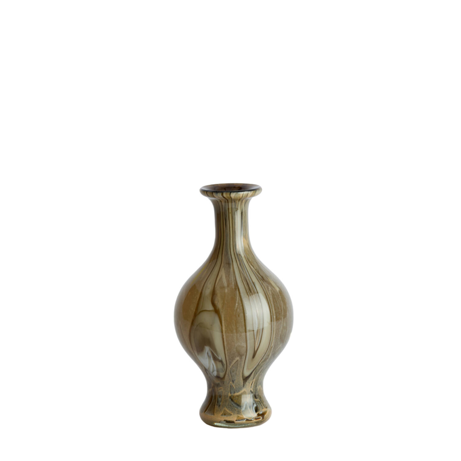 Vase Ø14,5x29,5 cm JORVEN glass taupe+olive green