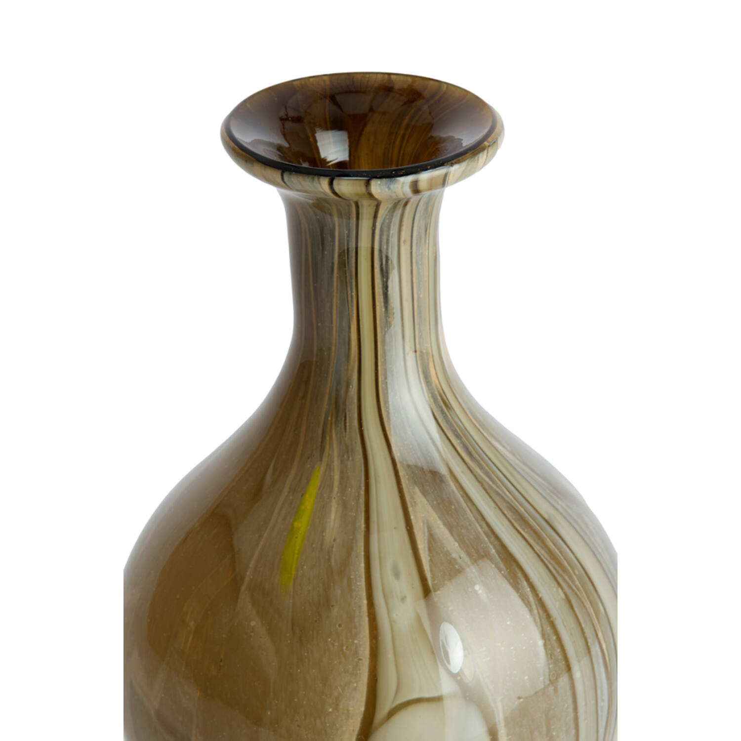 Vase Ø14,5x29,5 cm JORVEN glass taupe+olive green