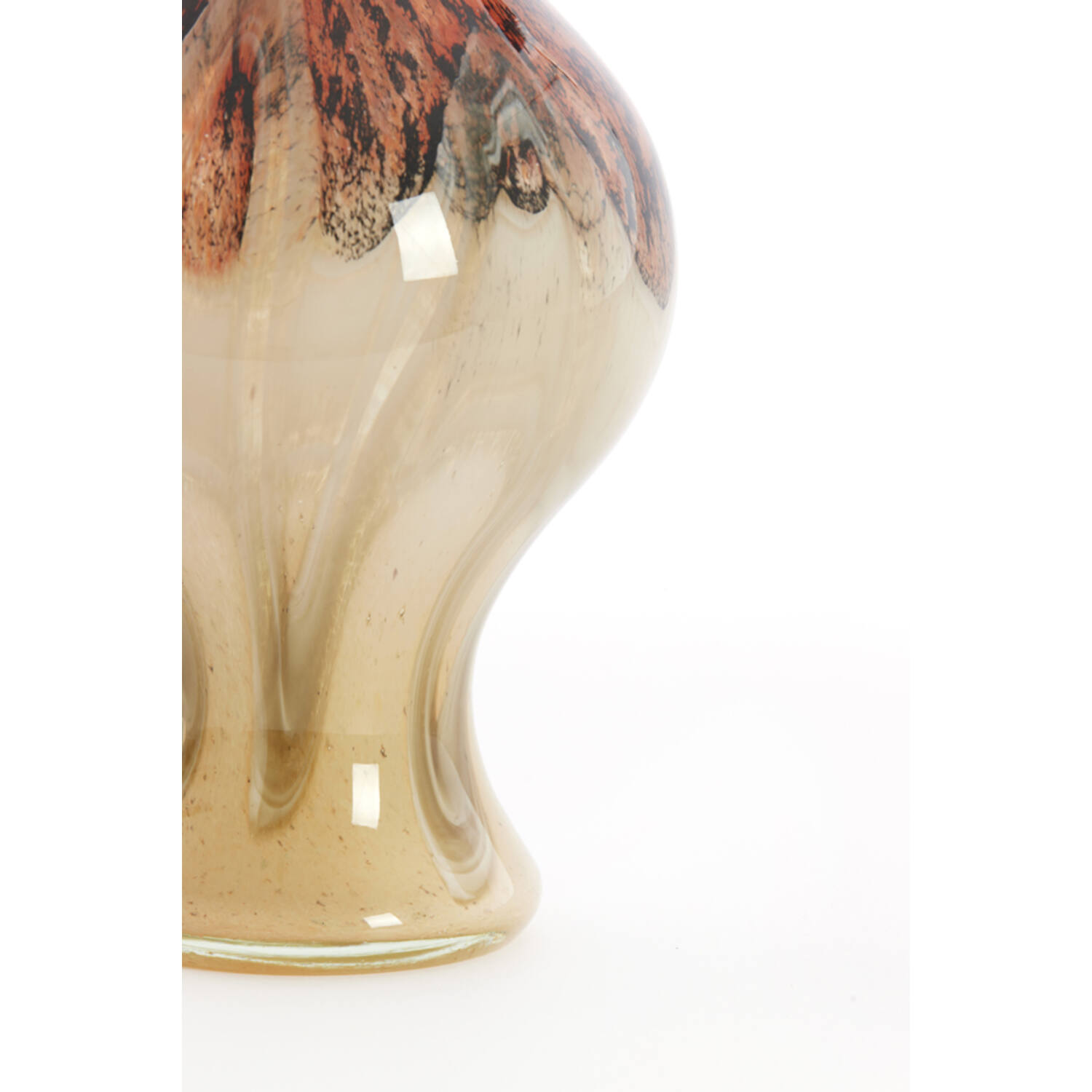 Vase Ø14,5x29,5 cm JORVEN glass red+taupe