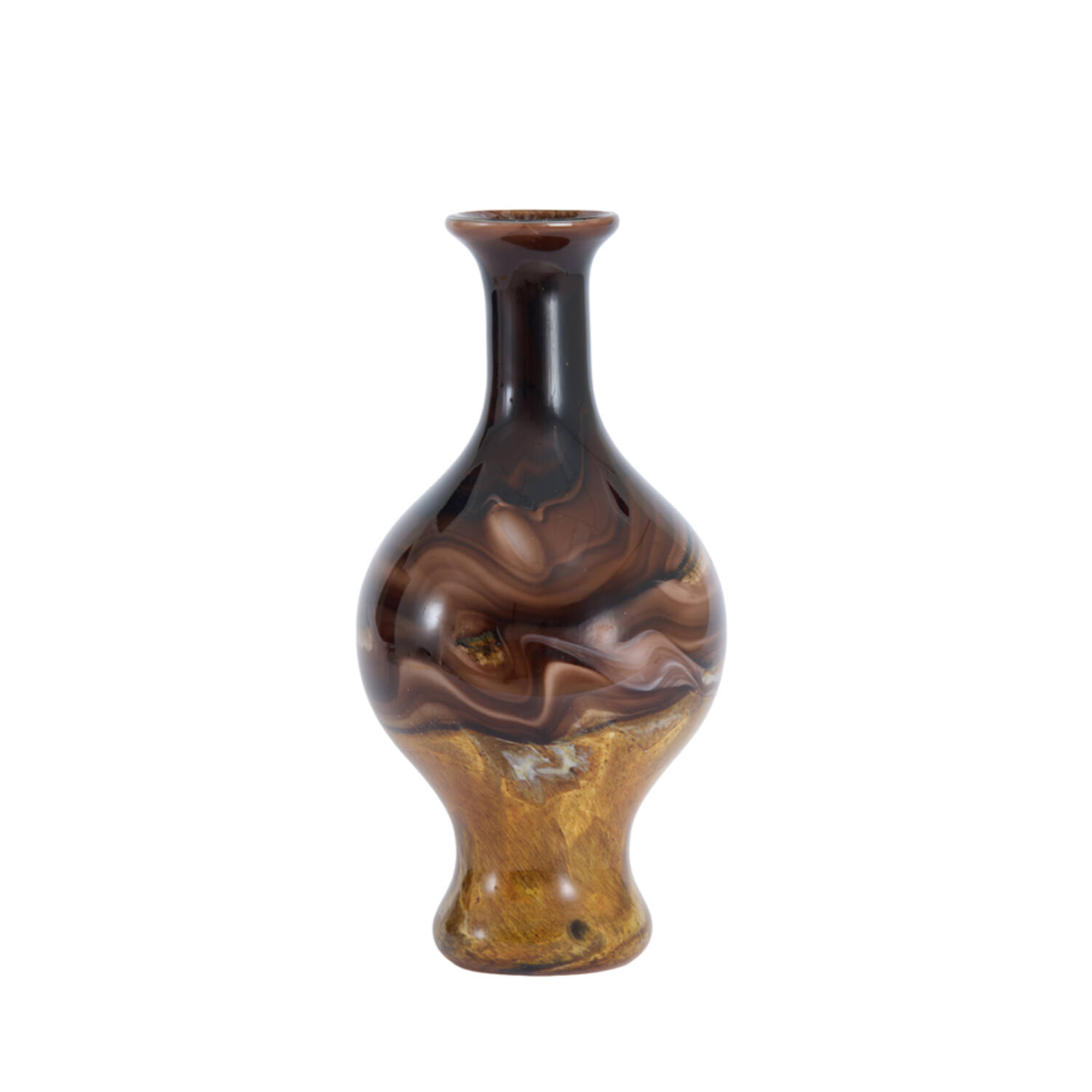 Vase Ø14,5x29,5 cm JORVEN glass brown+cream+black