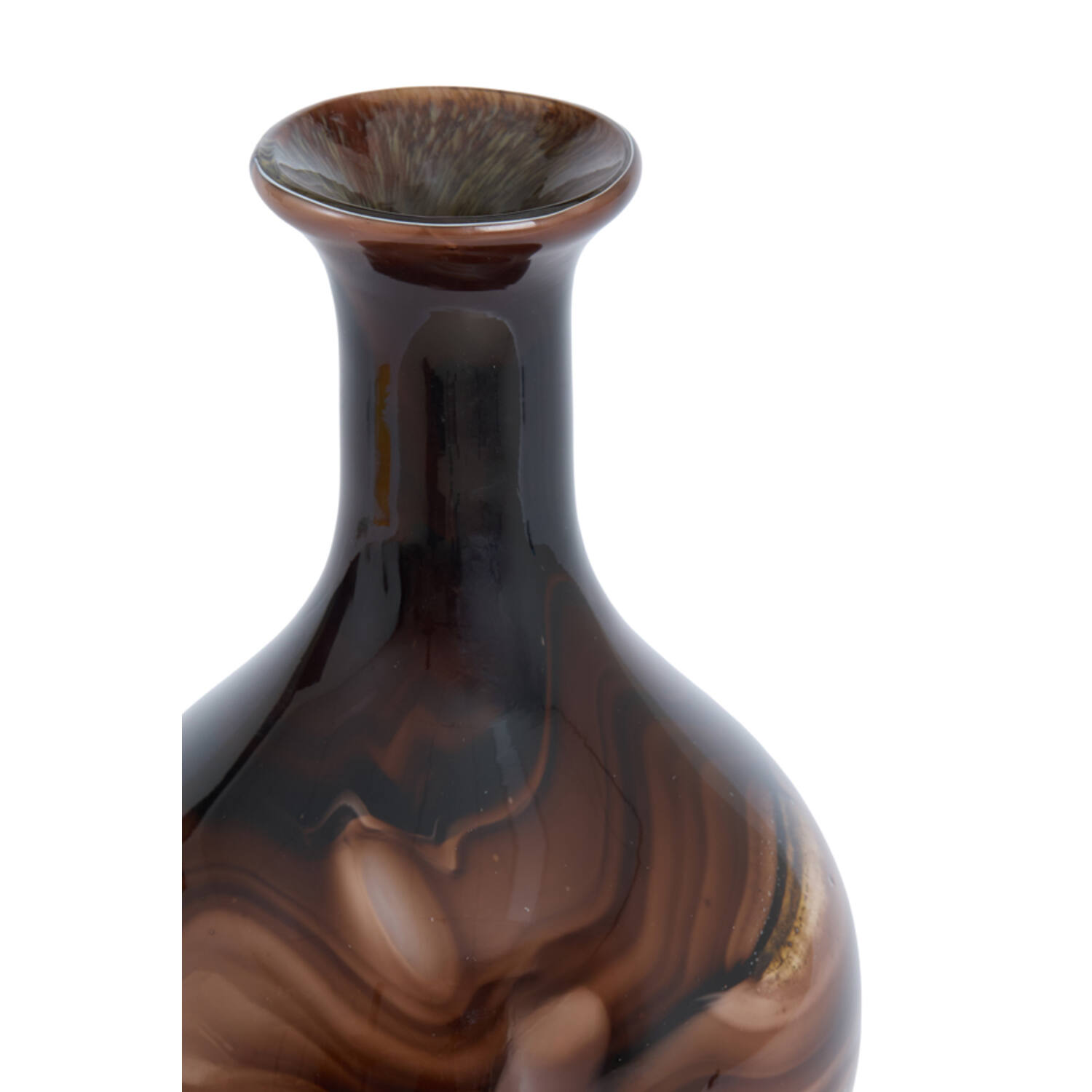 Vase Ø14,5x29,5 cm JORVEN glass brown+cream+black