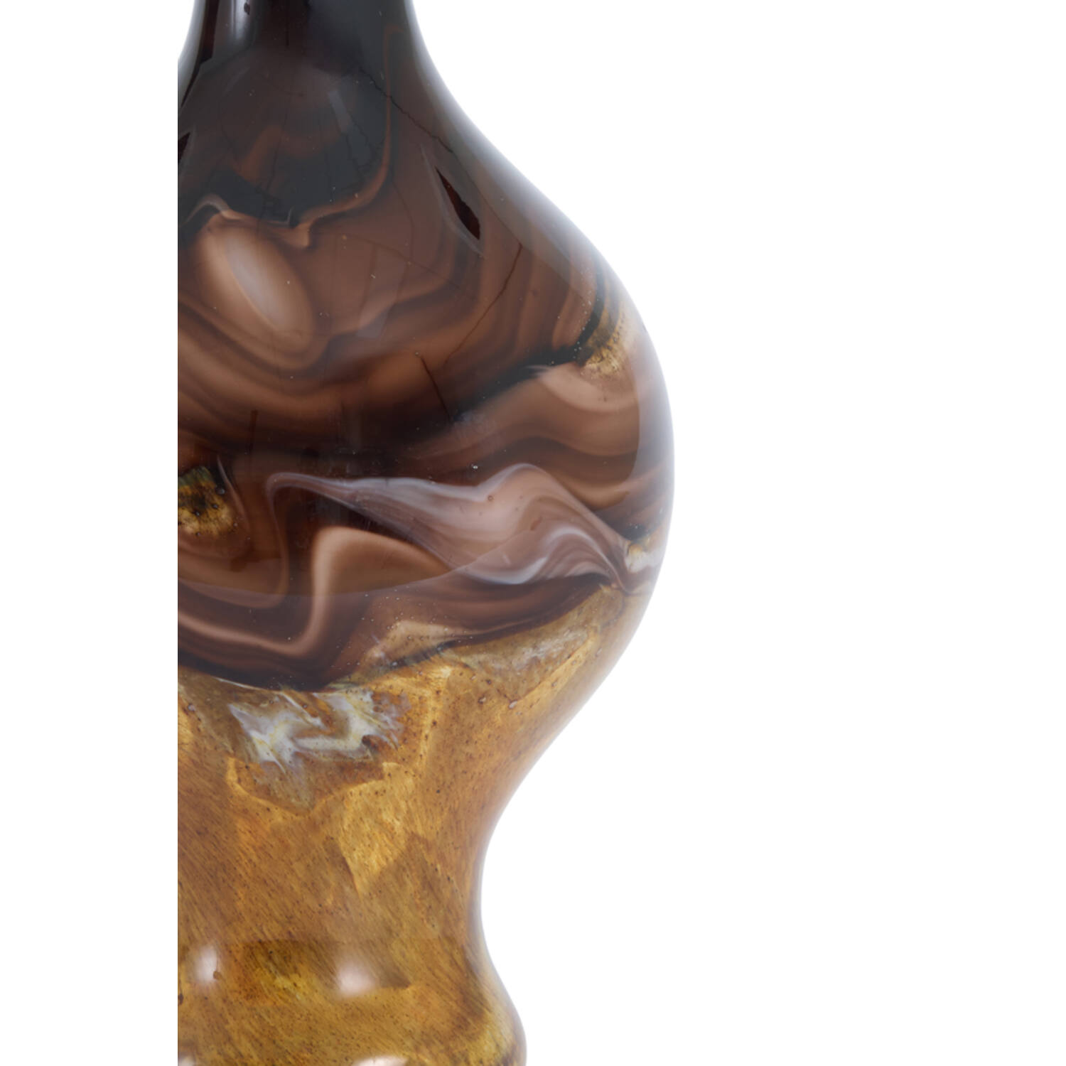 Vase Ø14,5x29,5 cm JORVEN glass brown+cream+black