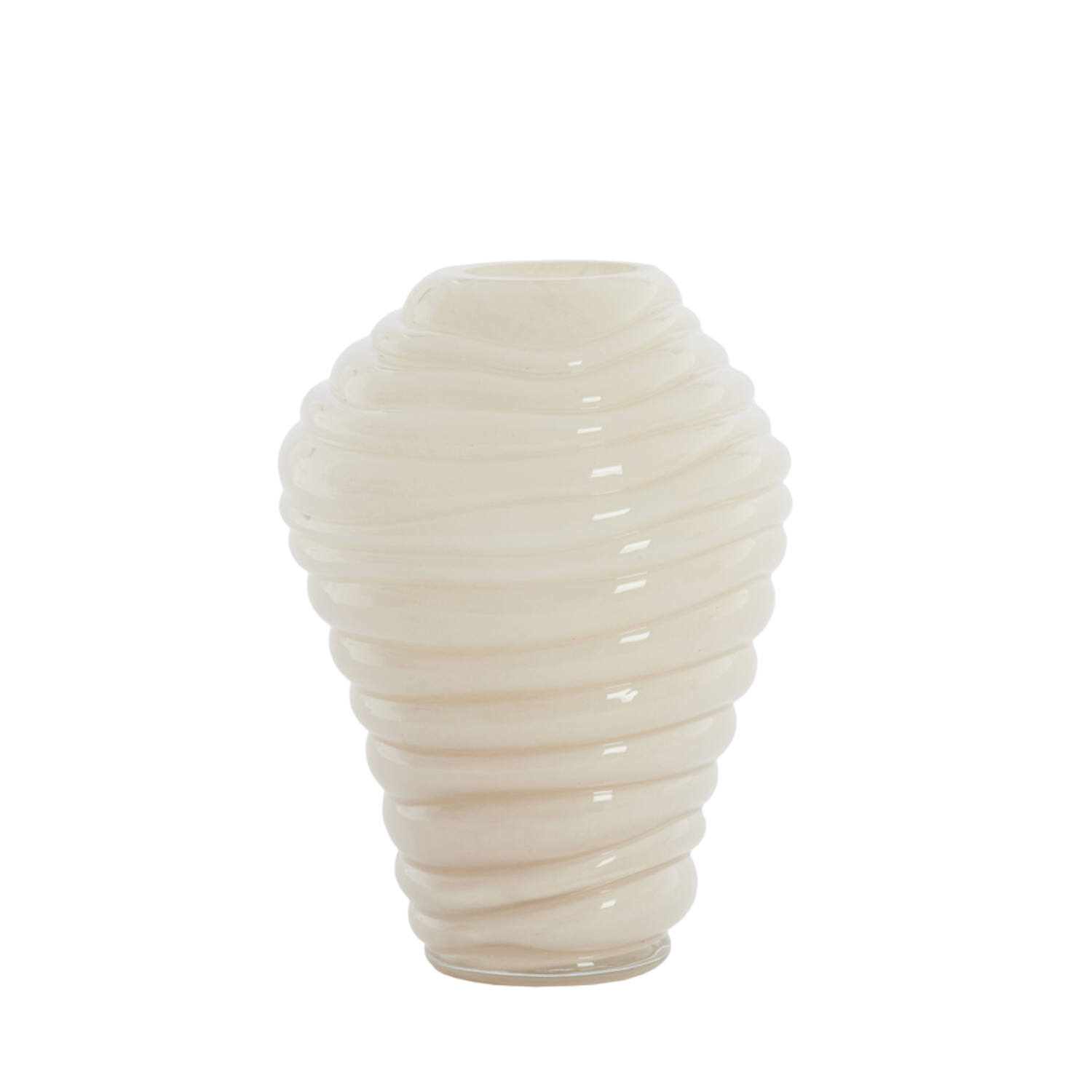 Vase Ø18x25 cm FENLOR glass cream