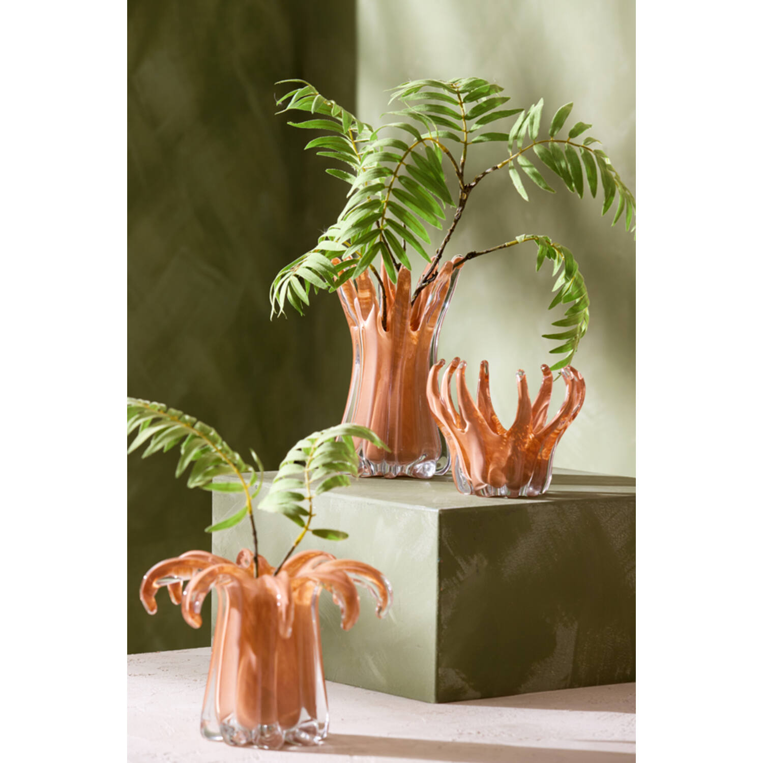 Vase Ø24x19 cm AVENIA glass caramel