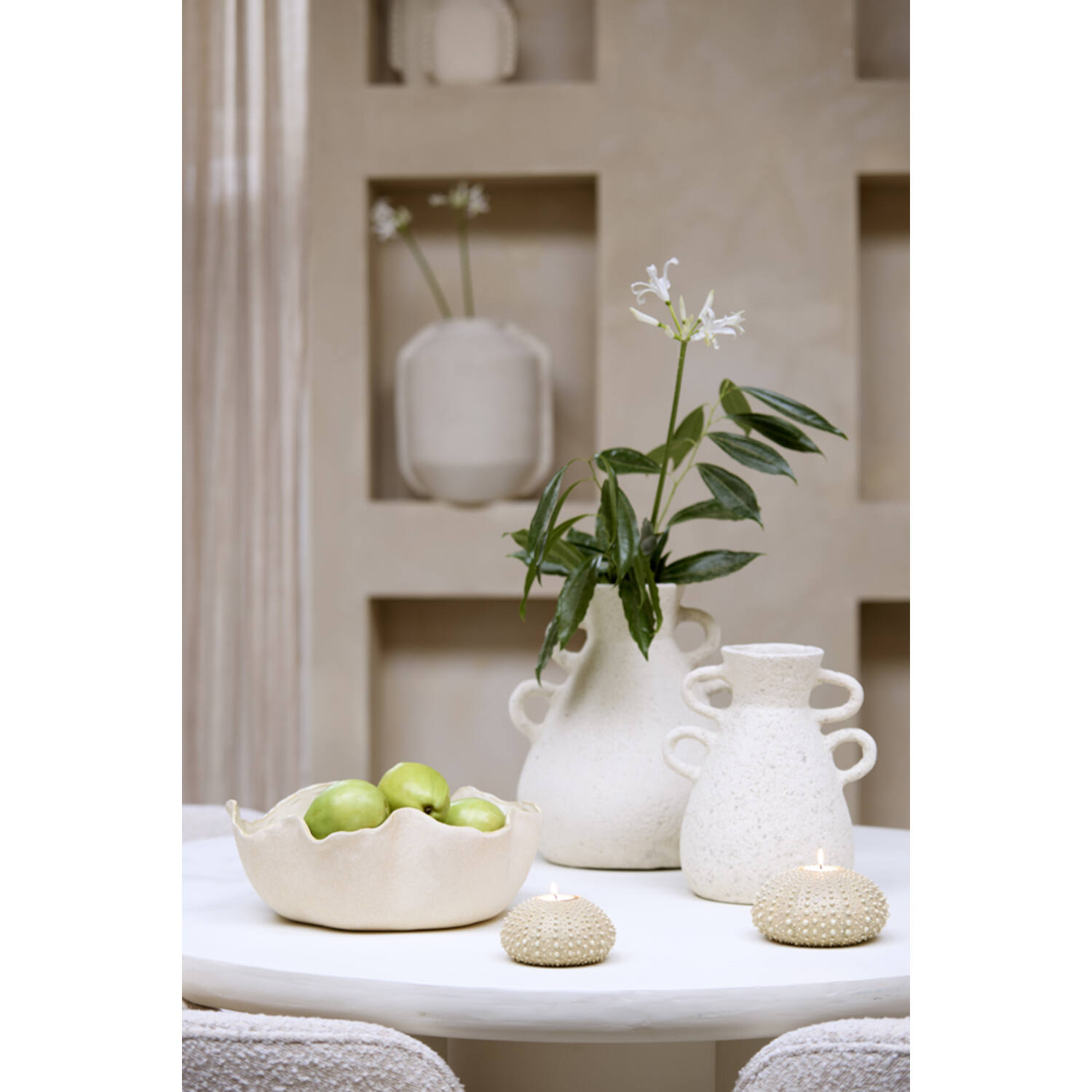 Vase deco Ø28,5x35 cm ZEPHAN matt cream