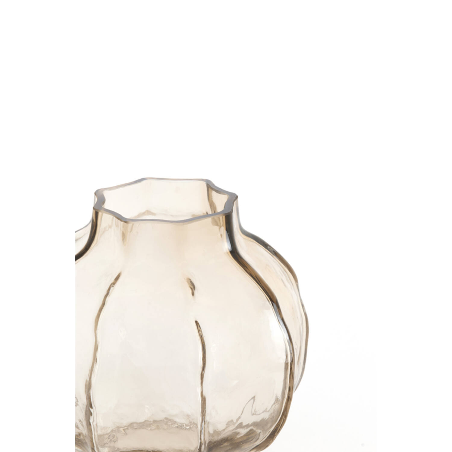 Vase Ø27x26 cm TEJEDA glass clear light brown