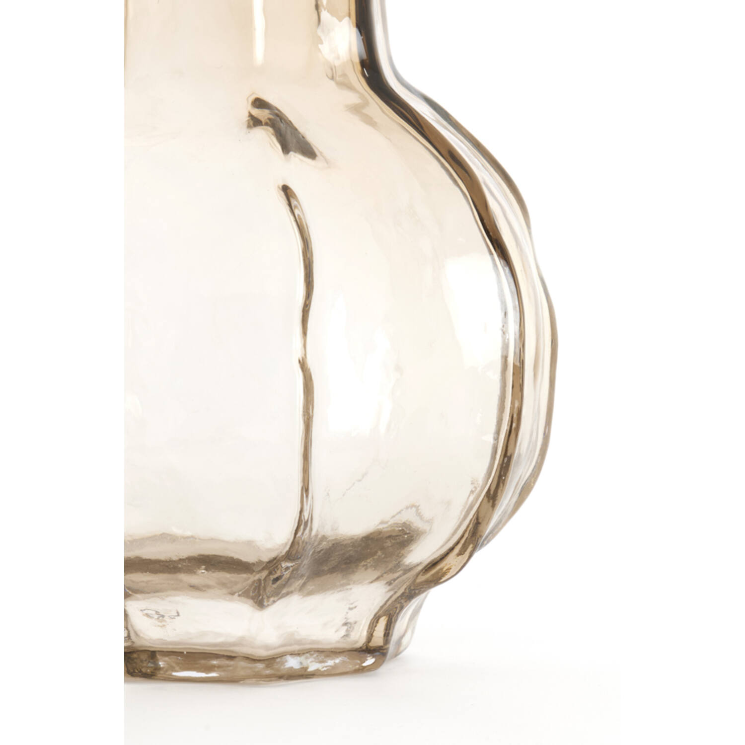 Vase Ø27x26 cm TEJEDA glass clear light brown