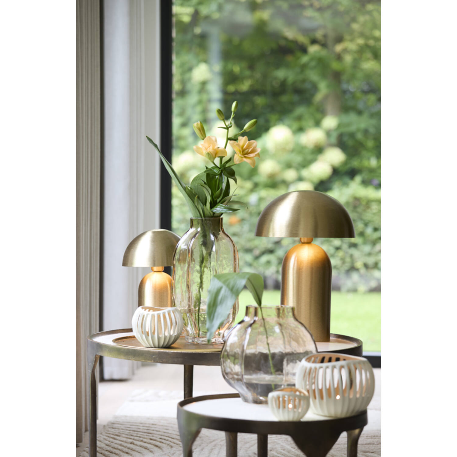 Vase Ø20,5x38 cm TEJEDA glass clear light brown
