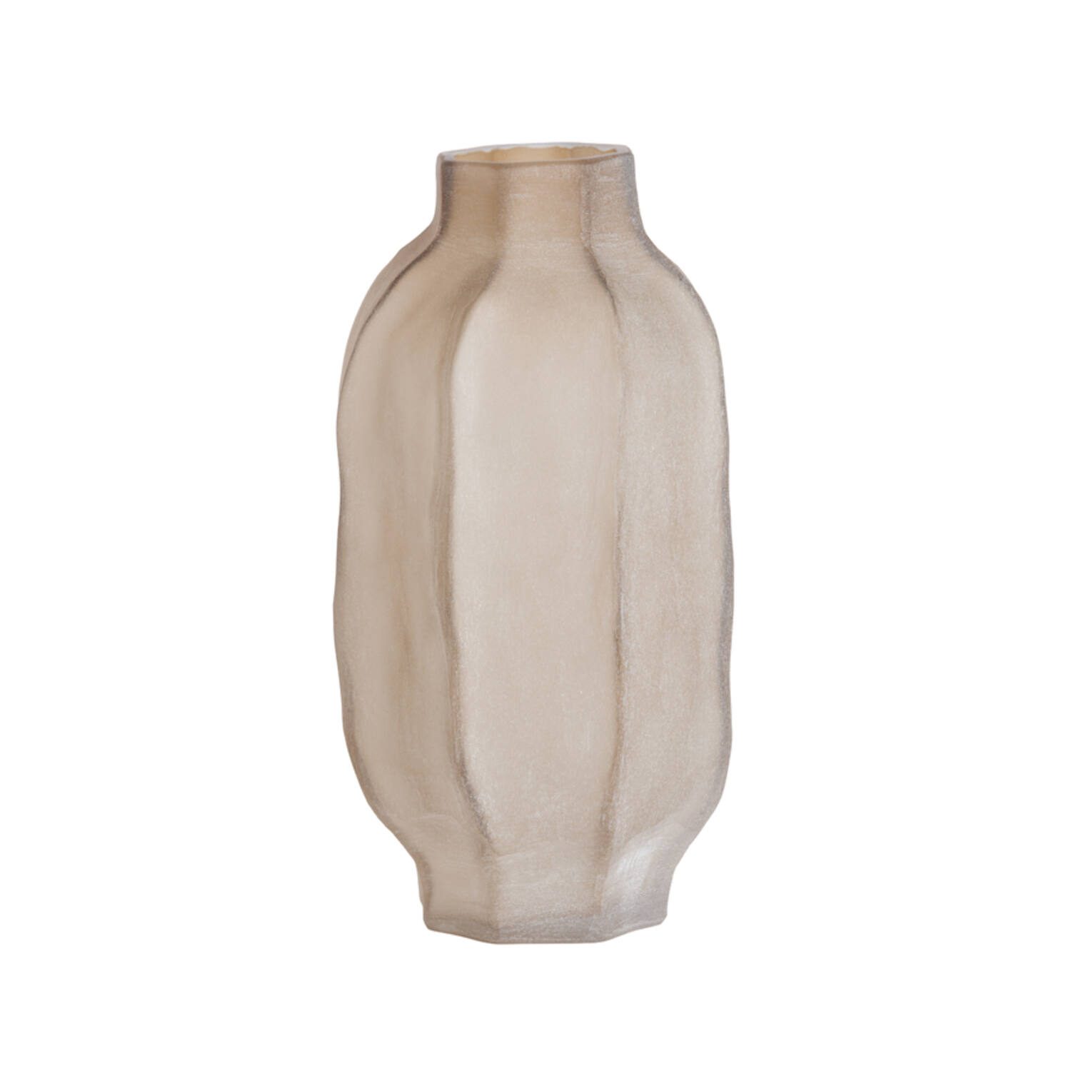 Vase Ø20,5x38 cm TEJEDA glass light brown