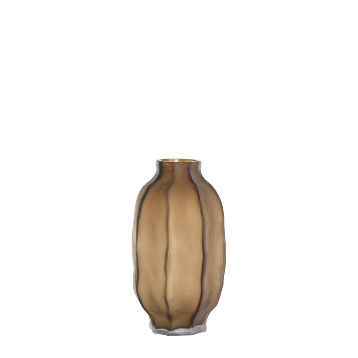 Vase Ø20,5x38 cm TEJEDA glass matt dark brown