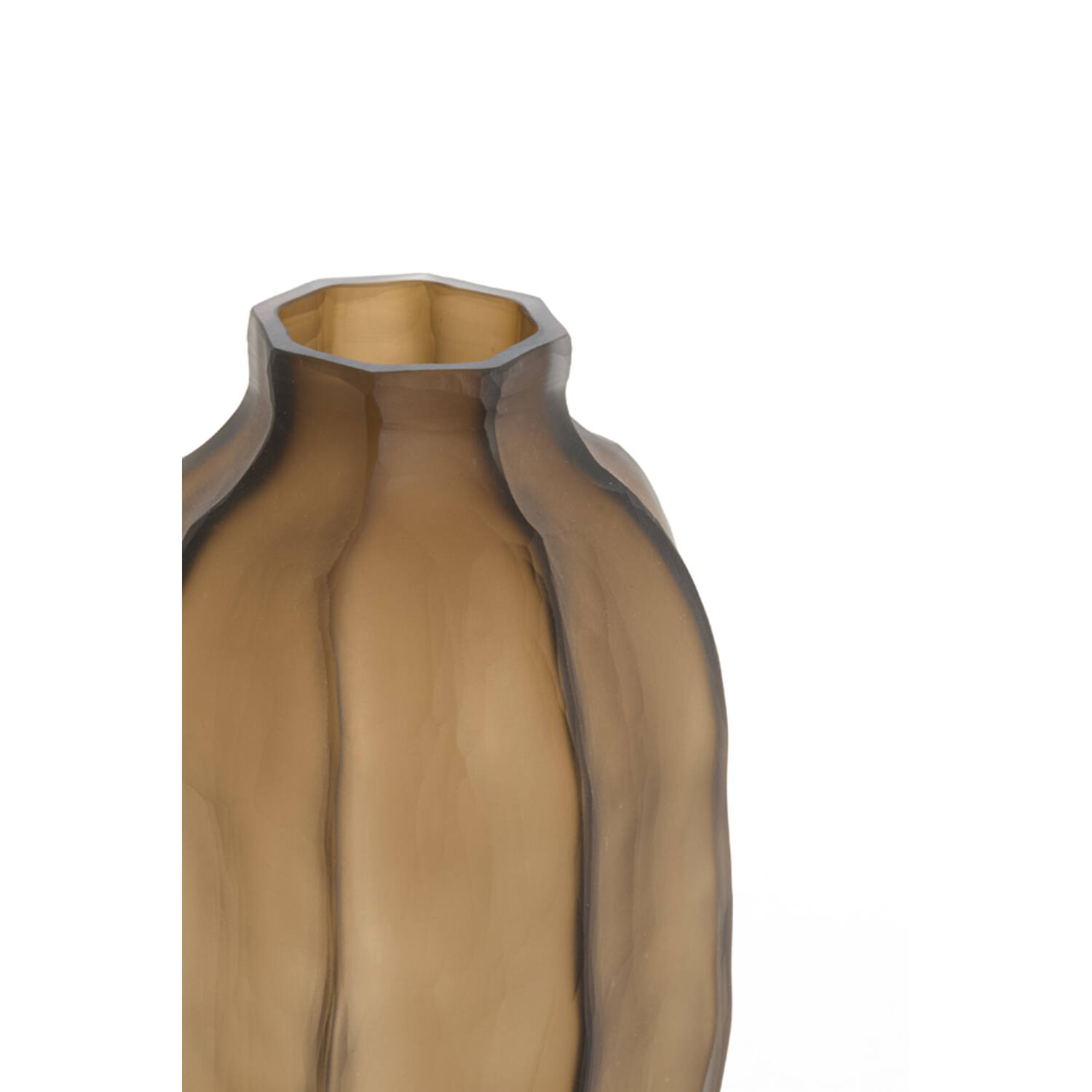 Vase Ø20,5x38 cm TEJEDA glass matt dark brown