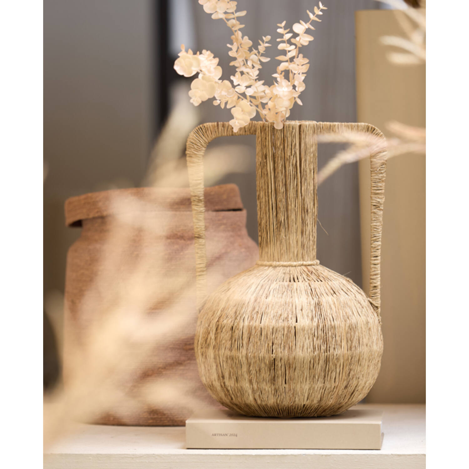 Vase deco Ø30x46 cm BLENZA jute natural