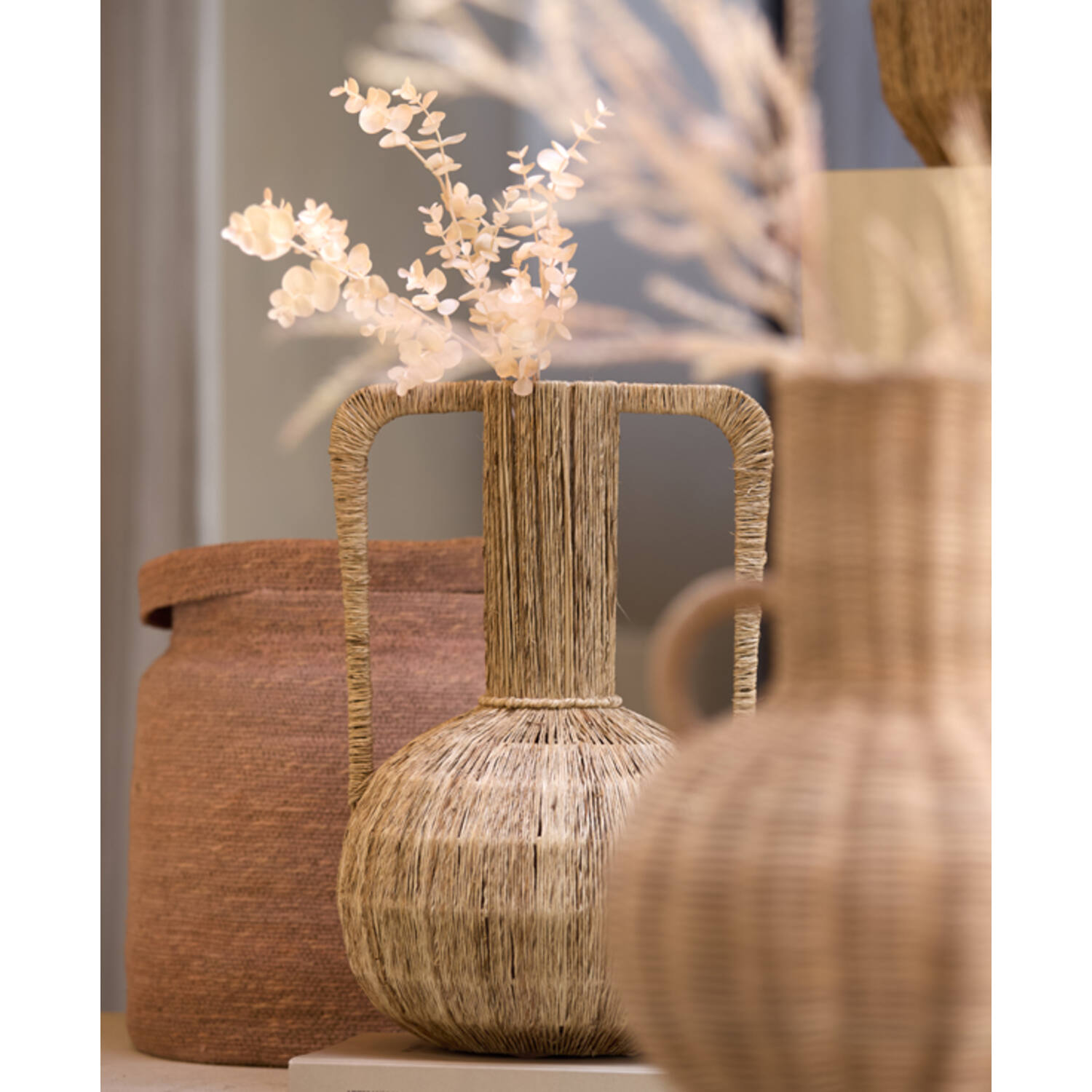 Vase deco Ø30x46 cm BLENZA jute natural