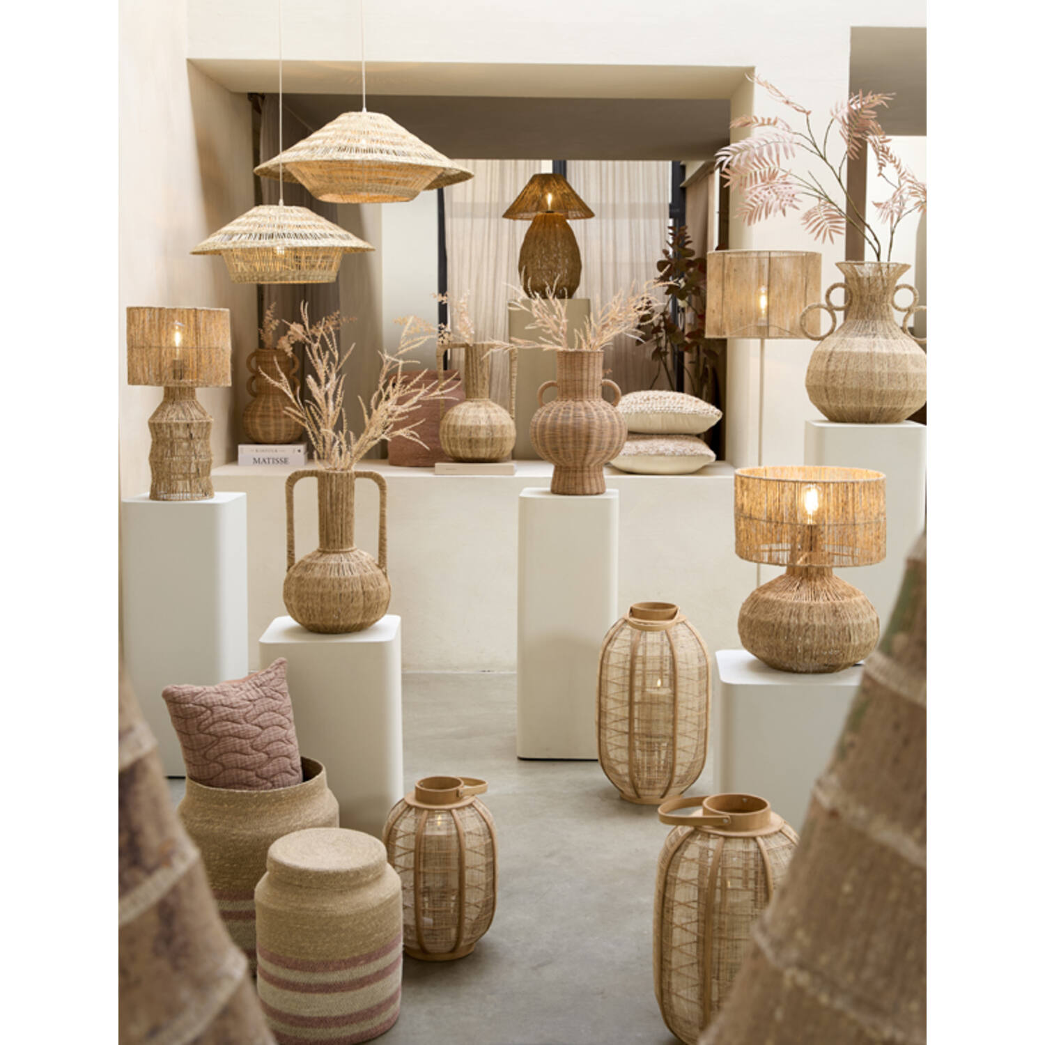 Vase deco Ø24x37 cm BLENZA jute natural