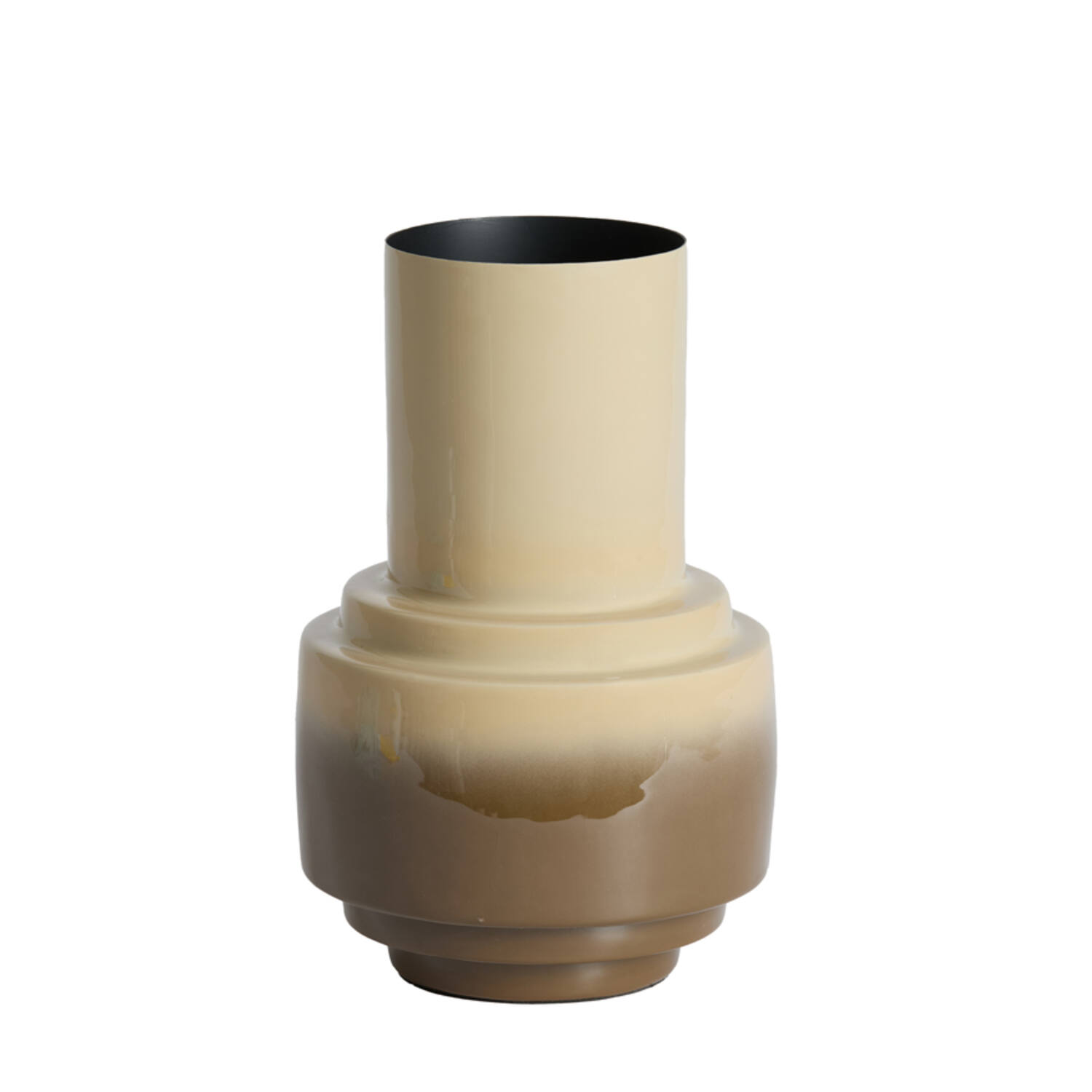 Vase deco Ø22x33,5 cm CARIMA taupe+dark brown
