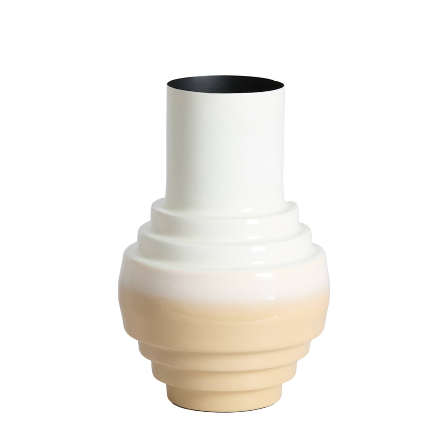 Vase deco Ø24x36 cm CARIMA cream+beige