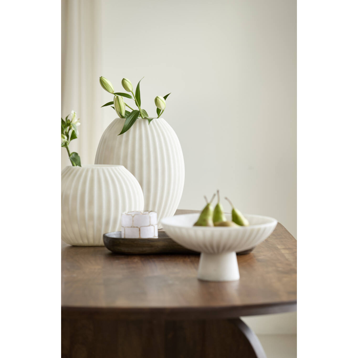 Vase 29x18x24 cm MIRALLI cream