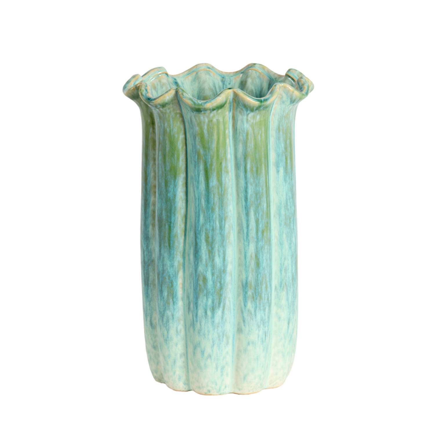 Vase deco Ø23,5x38 cm SEDONI ceramics green+light blue