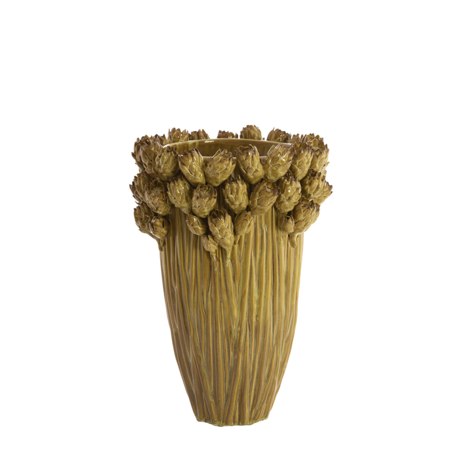 Vase deco Ø30x45,5 cm FYNARA ceramics ocher yellow