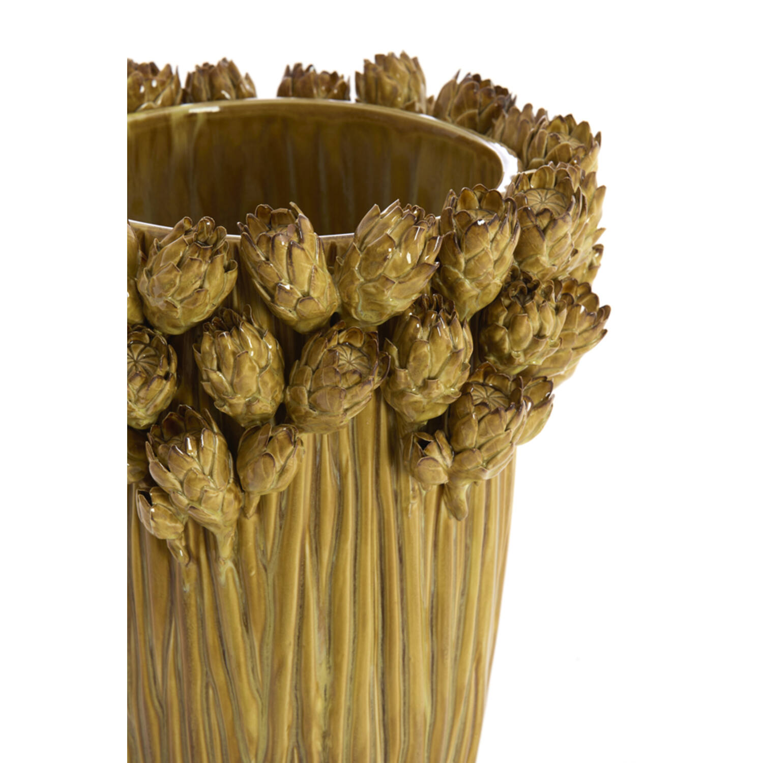 Vase deco Ø30x45,5 cm FYNARA ceramics ocher yellow