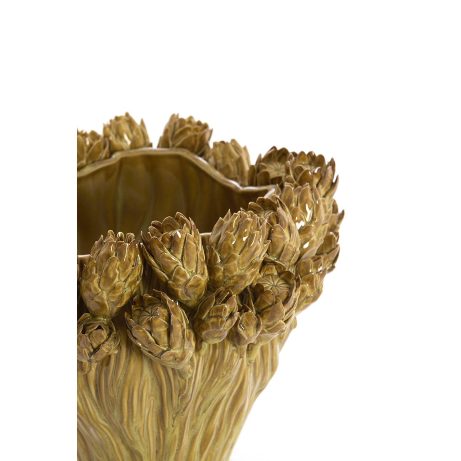 Vase deco Ø28x20,5 cm FYNARA ceramics ocher yellow