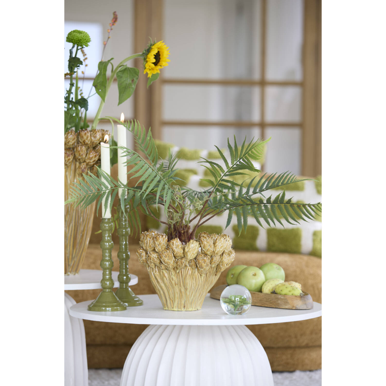 Vase deco Ø28x20,5 cm FYNARA ceramics ocher yellow