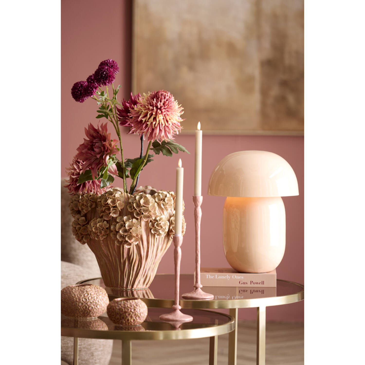 Vase deco Ø38x32 cm LUSERNA ceramics light pink
