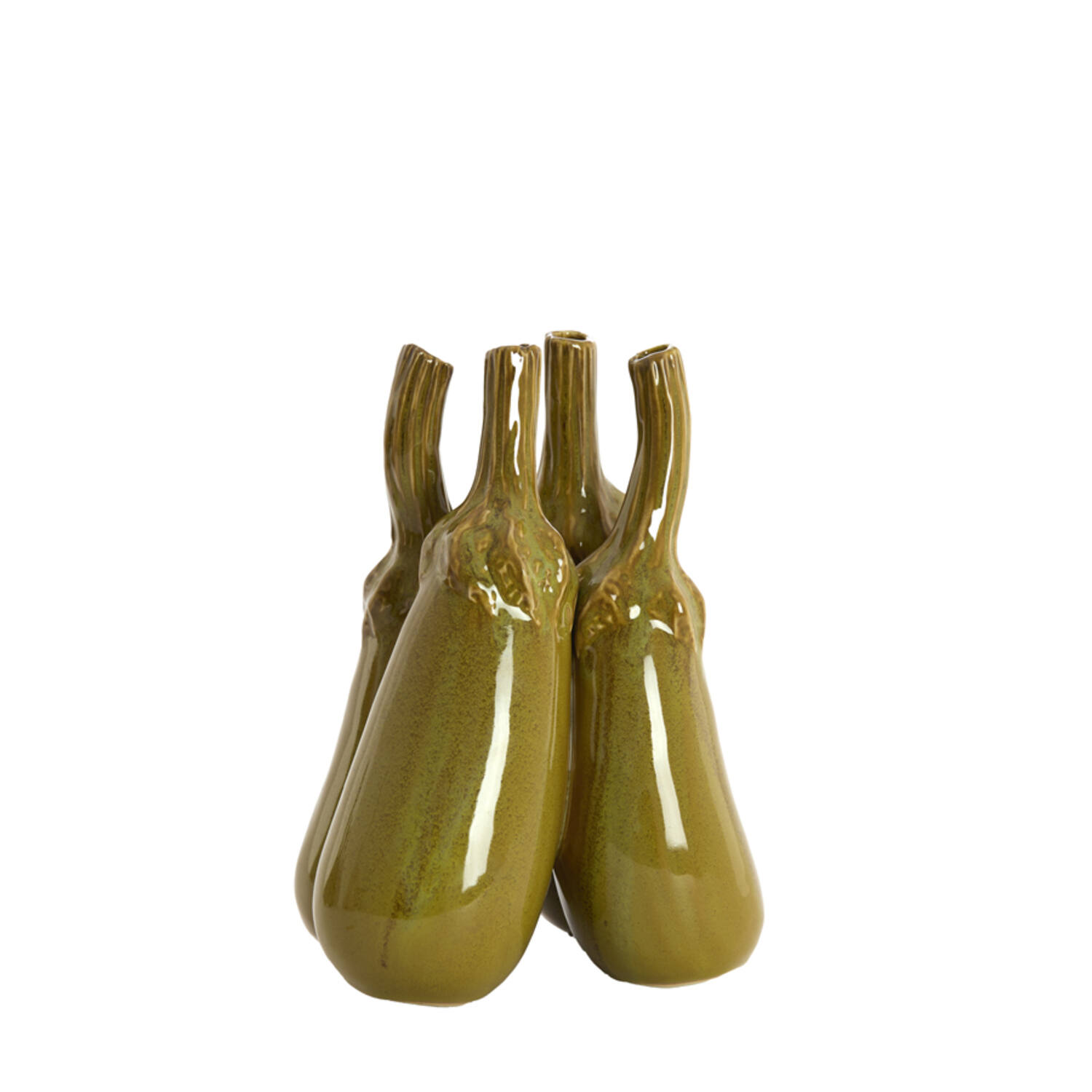 Vase deco Ø16x22,5 cm CORVARA ceramics green-brown