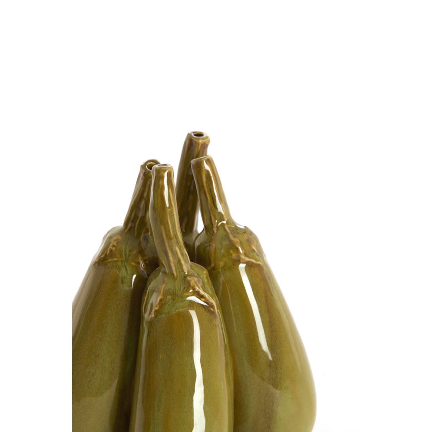 Vase deco Ø16x22,5 cm CORVARA ceramics green-brown