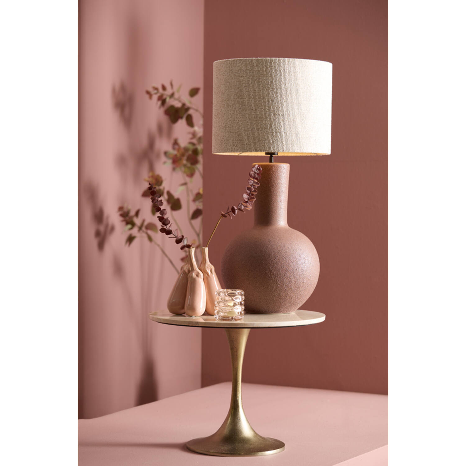 Vase deco Ø16x22,5 cm CORVARA ceramics light pink