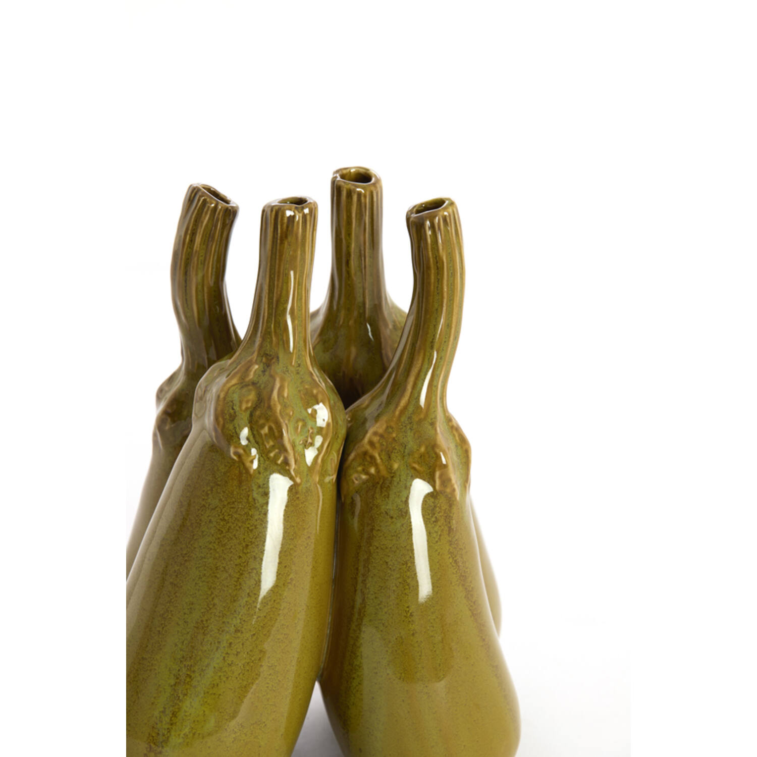 Vase deco Ø12,5x18 cm CORVARA ceramics green-brown