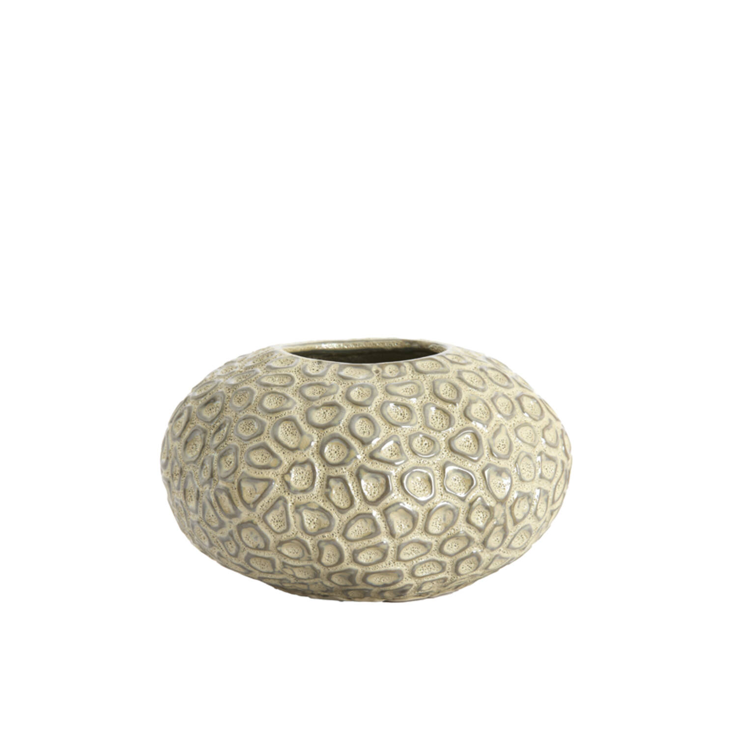 Tealight Ø16,5x9,5 cm CAREZZA ceramics taupe