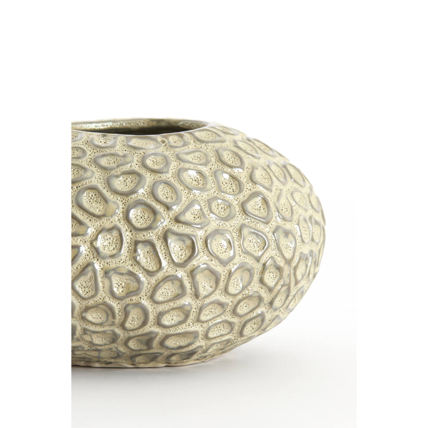 Tealight Ø16,5x9,5 cm CAREZZA ceramics taupe