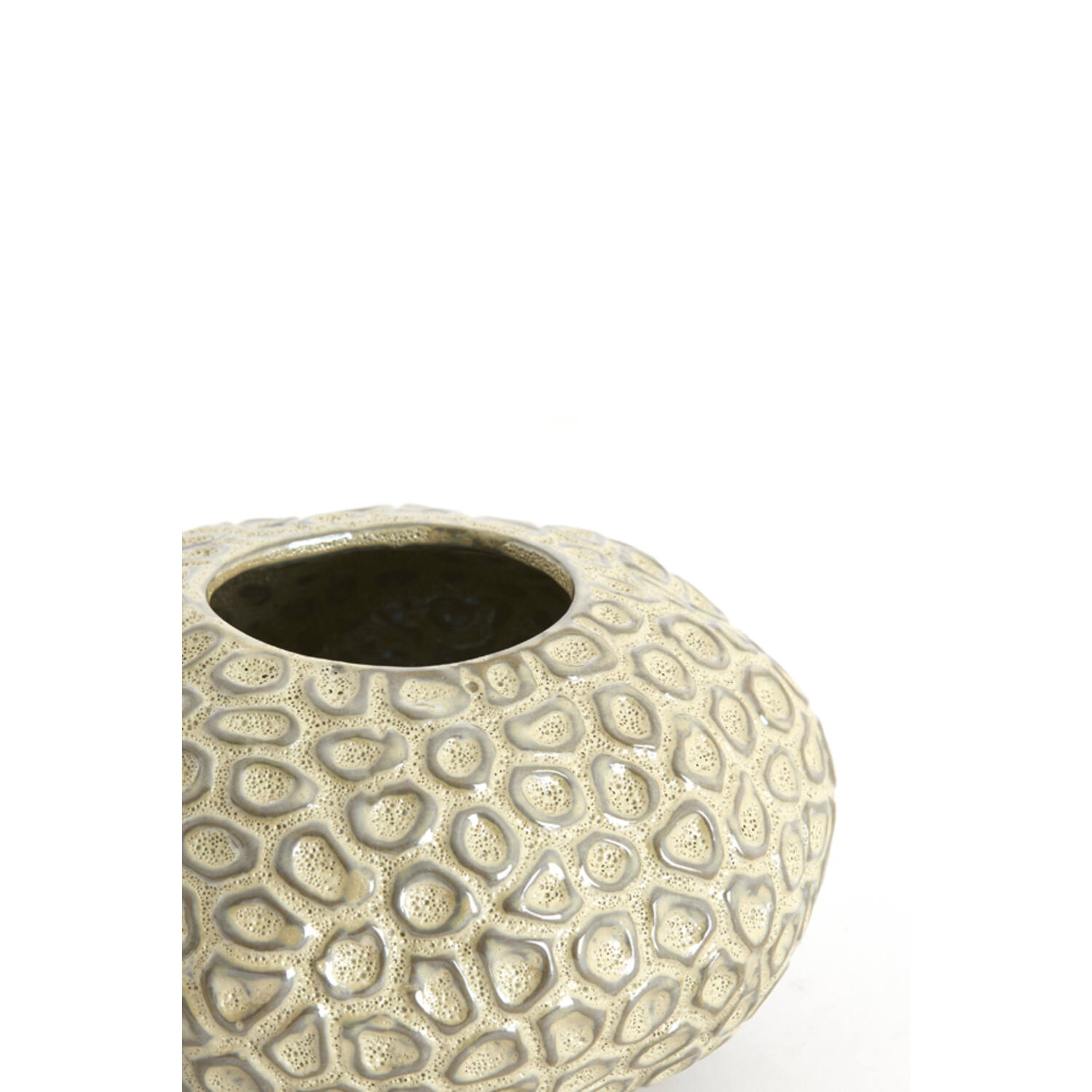Tealight Ø16,5x9,5 cm CAREZZA ceramics taupe